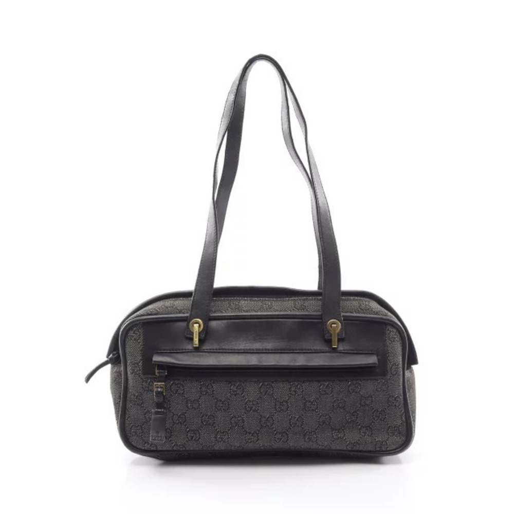 Gucci GG shoulder bag canvas leather black